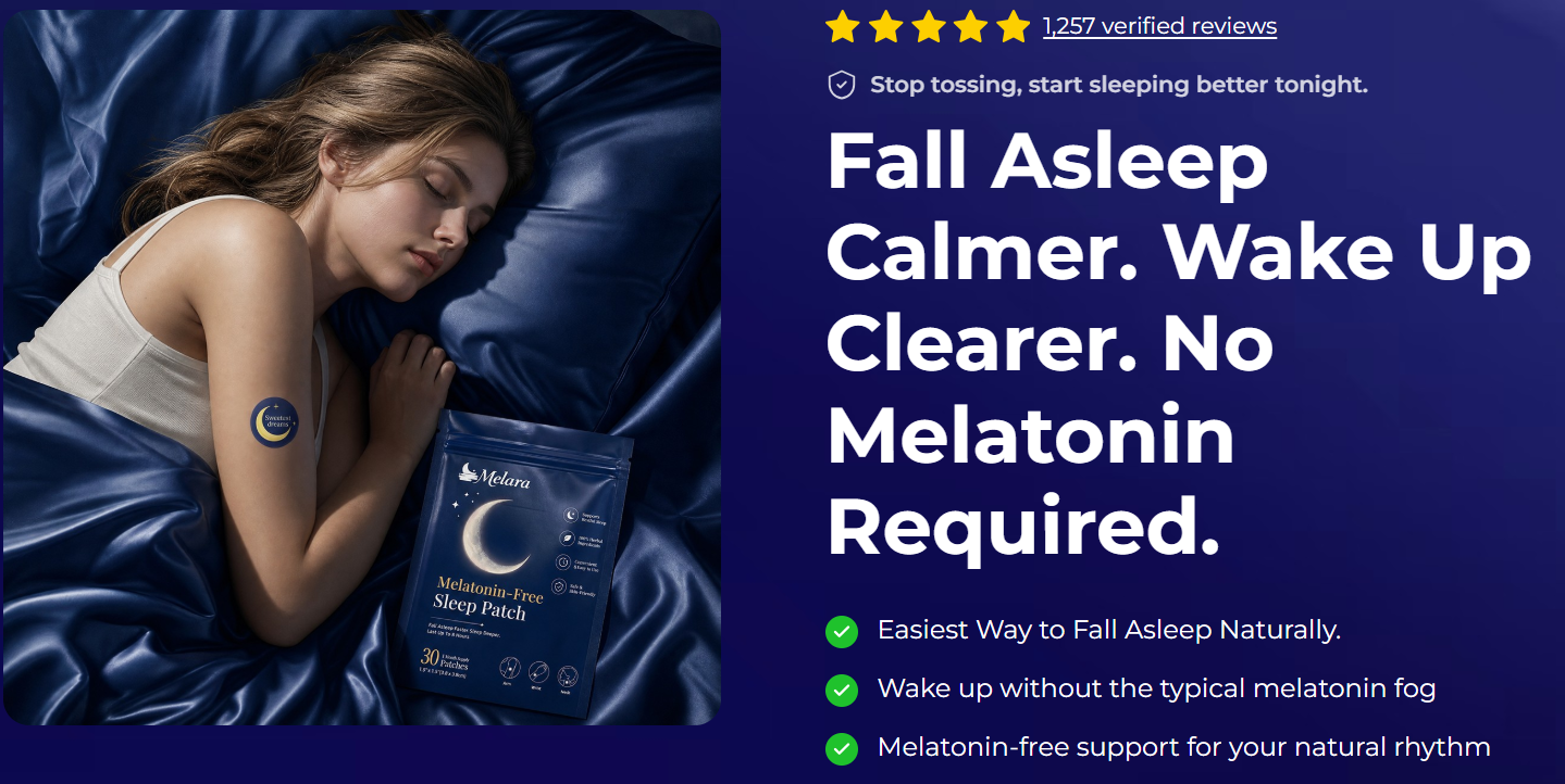 Melara Melatonin-Free Sleep Patch product overview